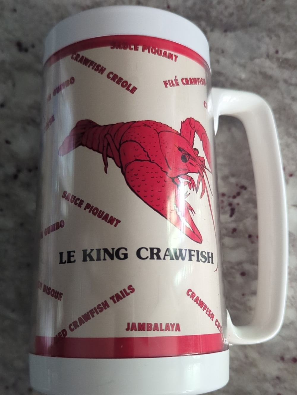 Le King Crawfish Red and Cream Ceramic Coffee Mug - Brand Unknown